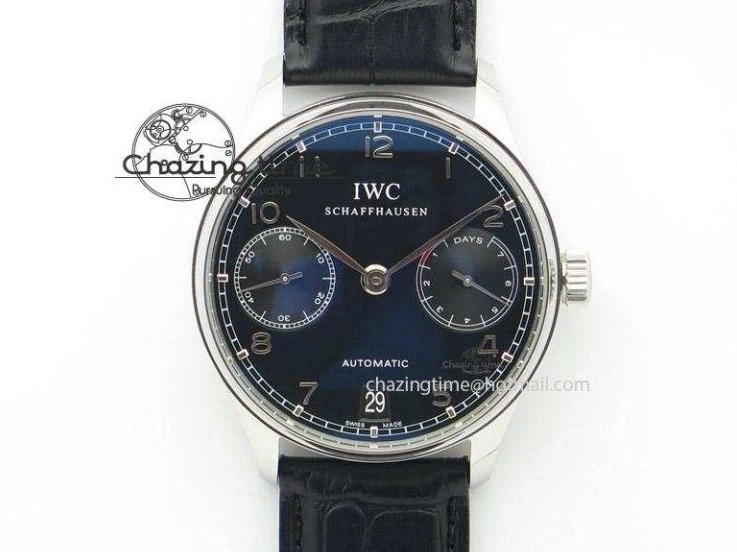 MIROTIME 1219 ModernLook Portuguese IW371445 ZF 1:1 Best Edition SS White Dial Gold Markers On Brown Leather Strap A79350 V 7269